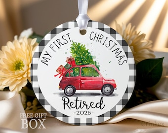 Personalized Retirement Ceramic Christmas Ornament: First Christmas Retired Gifts