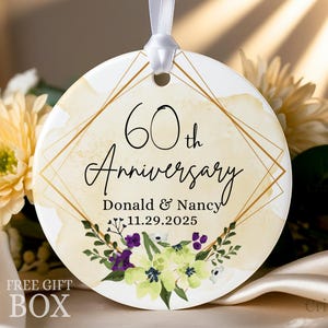 60th Anniversary Ornament Gift for Parents, 60th Wedding Anniversary Gift, 60th Anniversary Gift for Parents, 60th Anniversary Gift for Wife