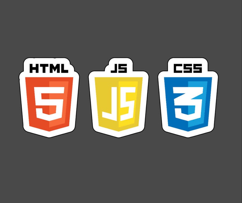 HTML CSS JS Sticker Logo Laptop Tablet Phone Coder Pack - Etsy Finland