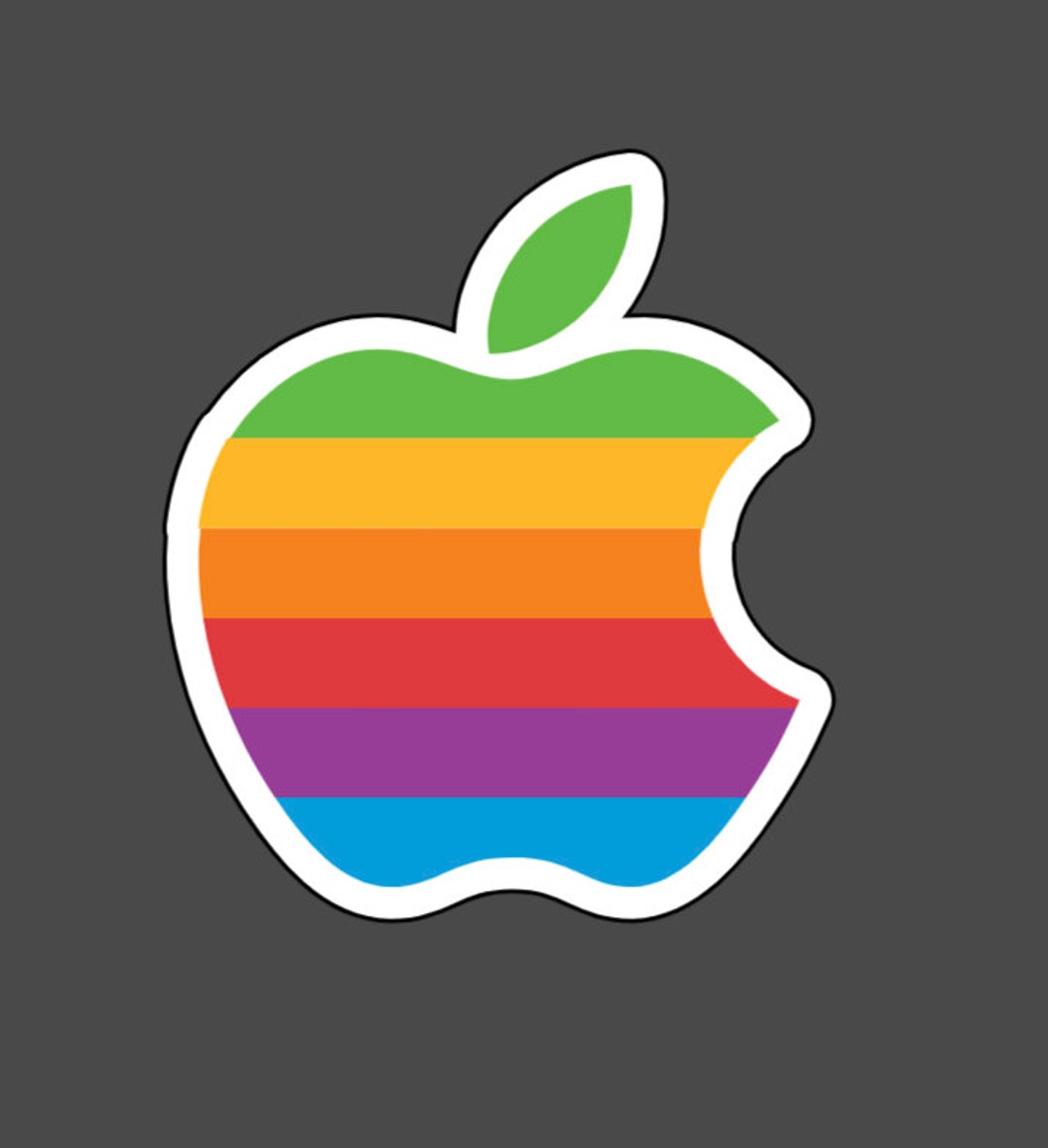 APPLE 1977 RETRO RAINBOW Logo Vinyl Sticker Coder Developer Dev ...