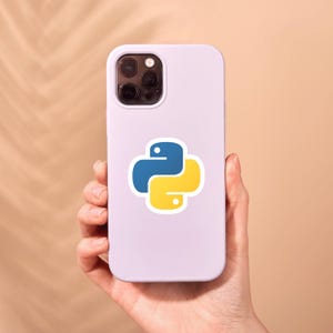 Python Logo Sticker Computer, Tablet, Phone, Coder, Vinyl, Waterproof ...