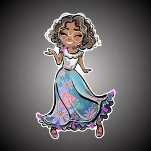 Pegatina de vinilo Maribel Madrigal con dibujo artístico de abanico, resistente al agua. Regalo para niñas, niños, adolescentes, portátil, botella de agua, lonchera, patines, tendencia.