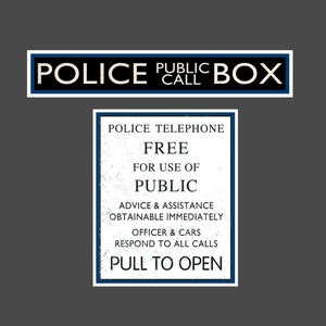 Doctor Who 2er Set TARDIS Polizei Box Aufkleber, Laptop Aufkleber Skateboard Aufkleber Computer Telefon Wasserflasche Flasche Hydro