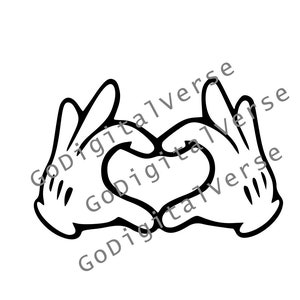 May include: Black and white illustration of two hands forming a heart shape.