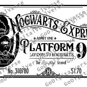 Boleto de tren vintage de HP - SVG, PNG y PDF