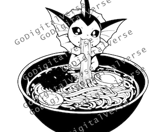 Poke character ramen - SVG, PNG, and PDF
