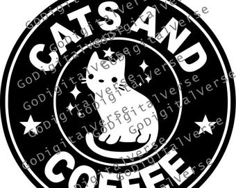 Cat Cafe - SVG, PNG e PDF