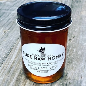 Black Butterfly Honey SC Pure Raw Honey 8 oz Jar
