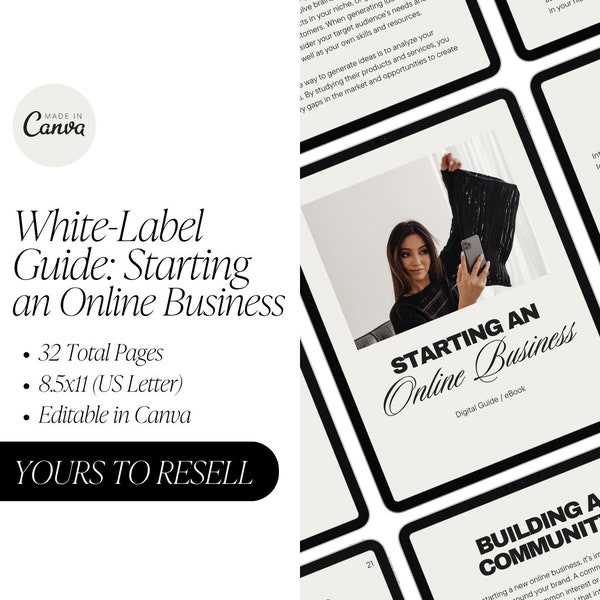 PLR Digital Book | Starting an Online Business | Private Label eBook | Digital Book for Canva | Private Label Book | Business PLR