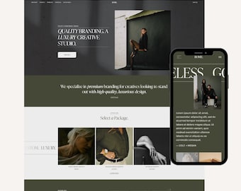 Luxury Website Template | Rome Squarespace Website Template | Green Website Template | Portfolio Website | Branding Website Design