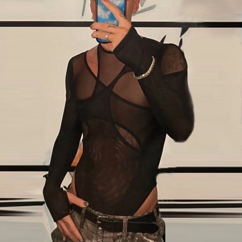 Mens Sexy Sheer Leotard Mens Sexy Bodysuit Gay Man Sexy Etsy