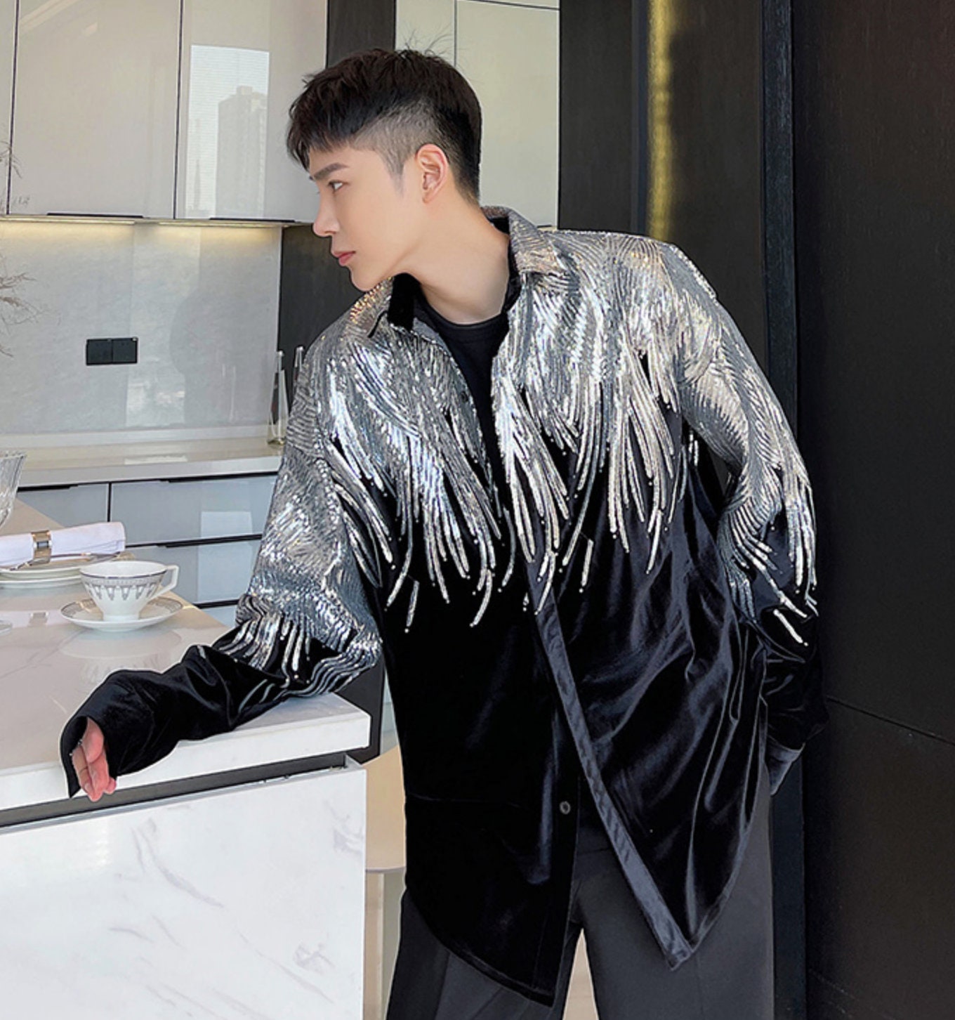 Mens Sequin Dress Shirt | peacecommission.kdsg.gov.ng