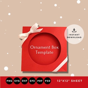 Ornament Box SVG, Ornament Box Template, Ceramic Ornament Gift Box SVG