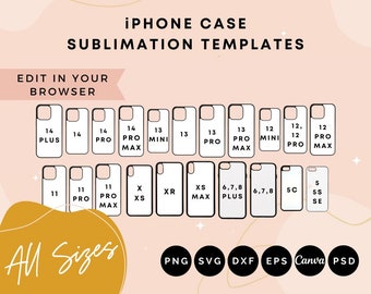 iPhone Case Template Bundle, Phone sublimation template ALL sizes, iPhone Pro Max template, Template for sublimation, Phone case sublimation