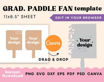 Graduation Fan Template, Graduation Paddle Fan, Graduation Fan SVG, Graduation Centerpiece SVG, Paddle Fan Template, Sublimation template