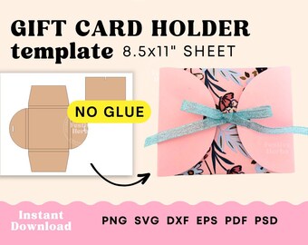 Gift card holder SVG, Gift card holder template, Gift card box holder SVG file, Gift card holder Christmas, Gift card box template download