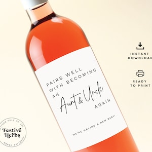 Wine label aunt and uncle, Wine label pregnancy announcement, Wine label custom, Wine label download, Aunt and uncle pregnancy announcement