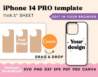 Iphone 14 Pro template, Phone case template, iPhone sublimation template, Iphone 14 SVG, iPhone 14 phone case sublimation template