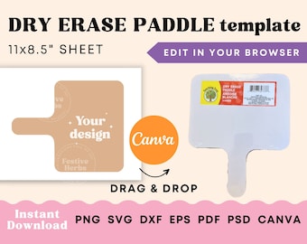 Dry Erase Paddle Template, Custom fan paddle template, Paddle board Sublimation fan paddles, Memorial paddle template, Sports fan paddle