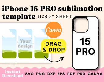 iphone 15 PRO template, iPhone sublimation Phone case template, Iphone template, Phone case sublimation template, Phone case SVG, PNG