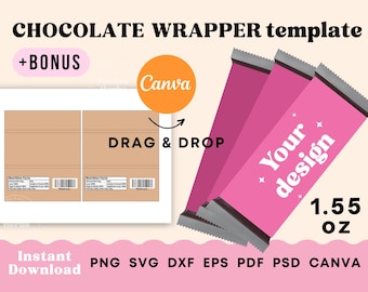 Chocolate Bar Template Candy bar, Party favor template Chocolate bar personalized, Chocolate wrapper canva template download