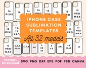 iPhone sublimation template BUNDLE, Iphone template, Phone case template for sublimation, Phone case SVG, Iphone 14, Phone case sublimation
