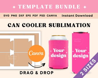 12oz Can Cooler Template, Can cooler sublimation, Beer Cooler Template, Bottle Cooler Template, Sublimation Template, Can cooler svg Canva
