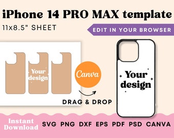 Iphone 14 Pro Vorlage, Iphone 14 Pro Max Sublimationsvorlage, Iphone 14 Pro Max SVG, Sublimationsvorlage