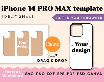 Iphone 14 Pro Max template, Iphone 14 Pro Max Sublimation template, Phone case template for sublimation, Iphone 14 Pro Max SVG, sublimation