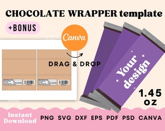 Chocolate Bar Template Candy bar, Party favor template Chocolate bar personalized, Chocolate wrapper canva template download