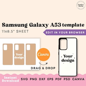 Modello custodia per telefono, modello custodia per telefono Samsung A53 per sublimazione, modello di sublimazione Samsung, modello Samsung, custodia Samsung A53 SVG