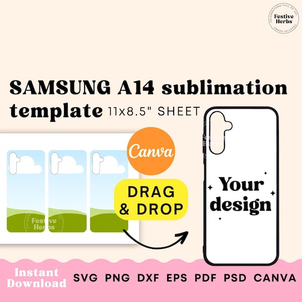 Phone Case Template, Samsung A14 Phone case Sublimation template, Samsung sublimation, Samsung template download, Samsung A14 case SVG