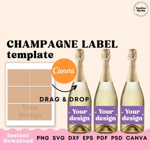 Gold Brut Personalized Champagne Label, Brut Champagne Label, Champagn –  Custom Bottle Label