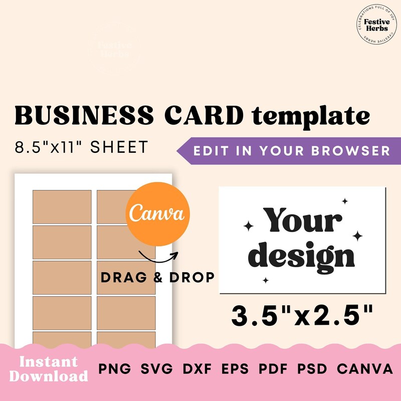 Business Cards Templet Etsy