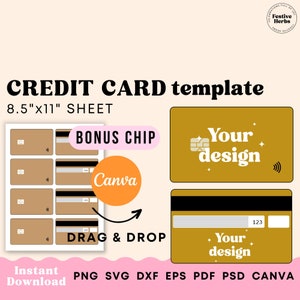 Creditcardsjabloon, Cadeaukaart Kerst bewerkbare sjabloon, SVG Cadeaukaart gesneden bestand Direct downloaden, Creditcard ontwerpsjabloon Canva