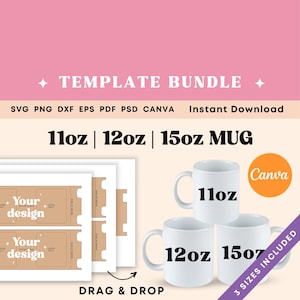 Tasse Vorlage Bundle, Full Wrap Tasse Sublimation Vorlage, Tasse Full Wrap Vorlage, Tasse Wrap SVG Sublimation Tasse, Cricut Tassenpresse