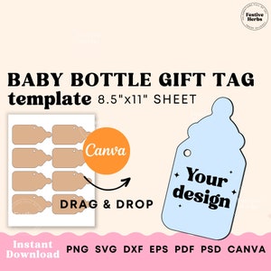 Baby Shower Tags, Gift tag SVG Baby Shower favors, Baby Shower Thankyou tags, Gift tag template Baby gift, Gift tag printable custom