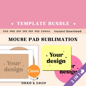 Mauspad Vorlage für Sublimation, Mauspad SVG, Mauspad personalisiert, Mauspad Sublimationsvorlage, Canva Vorlage Sofortiger download