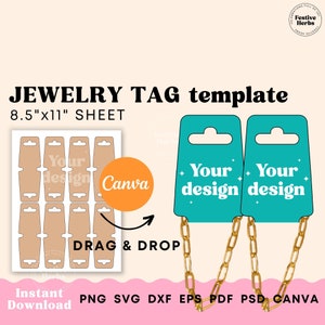 Armband kaart weergavesjabloon canva, armband kaartsjabloon SVG, vouw aangepaste labels, sieraden tag sjabloon SVG armband houder SVG