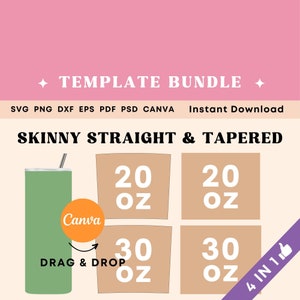 Tumbler template BUNDLE, 20oz tumbler template svg, 30oz tumbler template wrap, Sublimation template for cricut, tumbler template canva