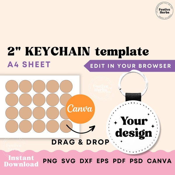 2 Inch Canva Keychain Etsy
