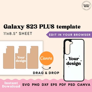 Phone Case Template, Samsung S23 Plus phone case template for sublimation, Samsung sublimation template, Samsung template Samsung S23 Plus