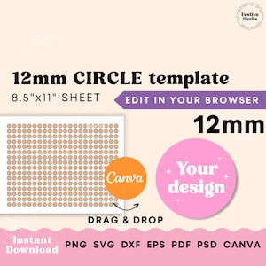 12mm Circle Template Circle SVG Circle Label Template - Etsy