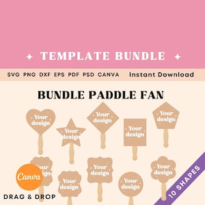 Bundle Paddle Fan Template, Graduation fan template, Wedding Fan, Church Fan, Graduate Fan SVG, Centerpiece SVG, Custom fan template