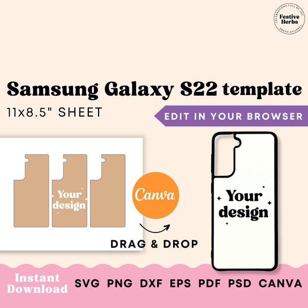 Phone Case Template, Samsung S22 phone case template for sublimation, Samsung sublimation template, Samsung template, Samsung S22 case SVG