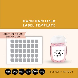 Hand sanitizer label Etsy