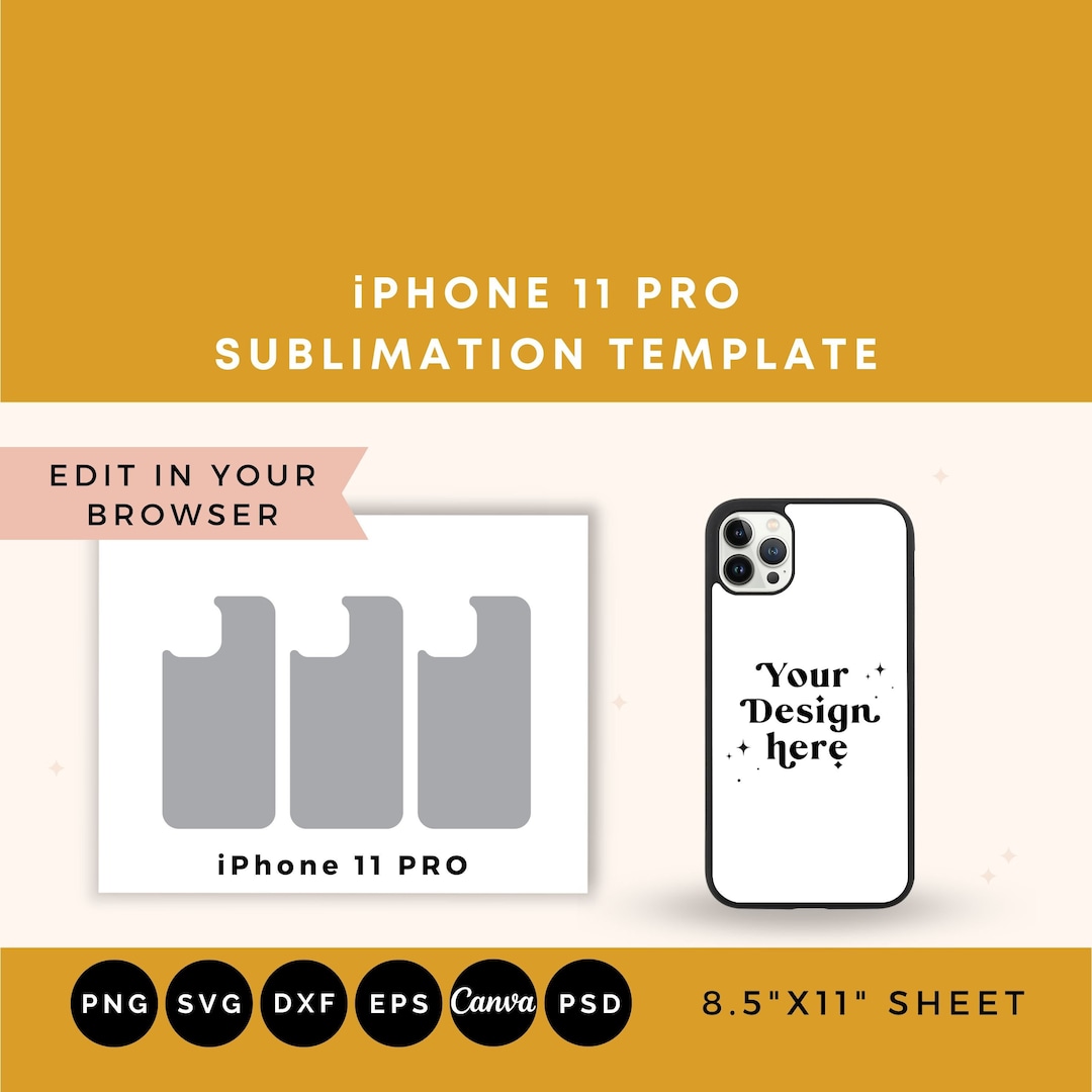 Phone Case Template, iPhone 11 PRO Template, Phone Case SVG, iPhone Case  Template for Sublimation, iPhone Case 11 PRO Svg,sublimation iPhone
