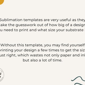 Puede incluir: Texto que explica los beneficios de usar plantillas de sublimaci&oacute;n para imprimir dise&ntilde;os. El texto menciona que las plantillas ayudan a determinar el tama&ntilde;o correcto para imprimir dise&ntilde;os y sustratos, lo que ahorra tiempo y recursos. El texto tambi&eacute;n incluye un logotipo para "Festive Herbs" con el lema "Traditions Full of Joy".