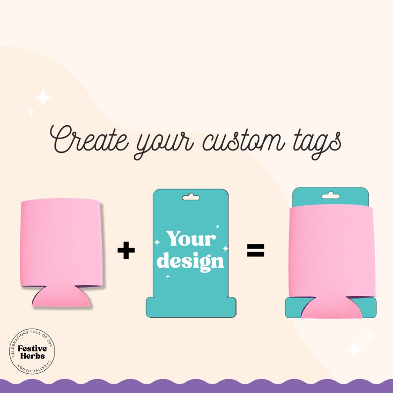 Hang Tag template, 12oz Can Cooler hang tag template, Beer Cooler tag Template, Can sleeve display Custom branded hang tag small business