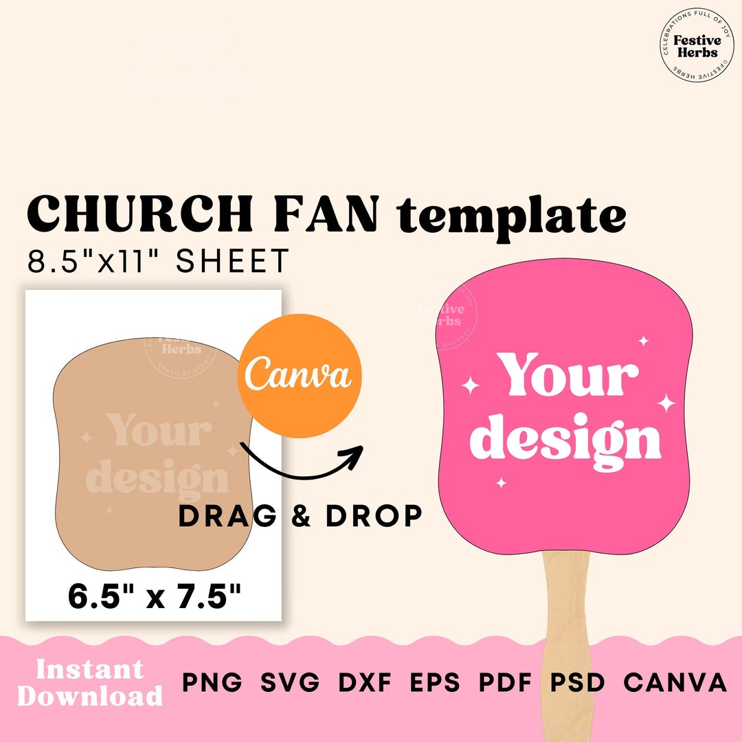 Church Fan Template Canva, Church Fan SVG, Paddle Fan Template, Paddle Church Fan Template Canva, Church Fan SVG, Paddle Fan Template, Paddle